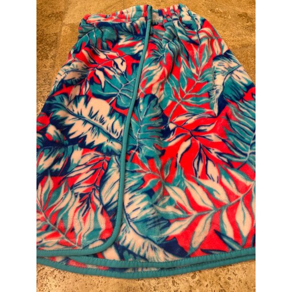 Tropical Leaf Print Tru Beauty Shower Towel Wrap With Elastic Waist & Velcro Clo - Picture 2 of 5